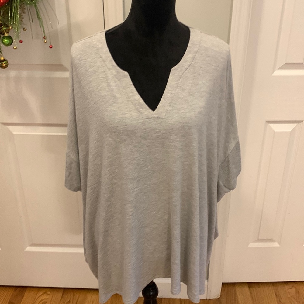 Soft Surroundings Heather Gray V Neck Poncho- Size S/M